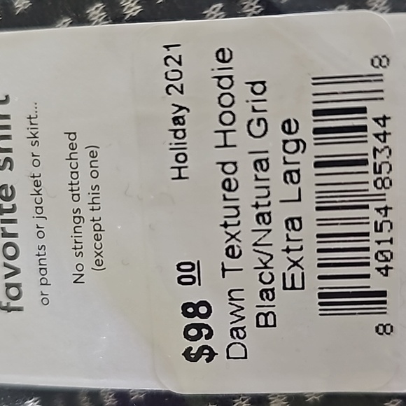 Marine layer Dawn Textured Hoodie in Black/Natural Grid - Picture 6 of 8